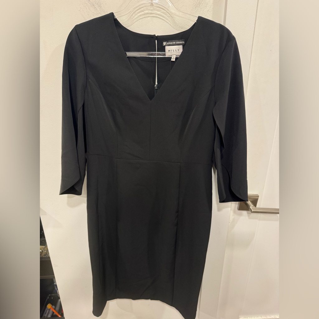 Milly Elegant Black Long Sleeve Dress